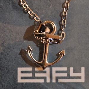 EFFY Silver Tone Anchor Necklace Nautical New In Package (1 of 2 available)